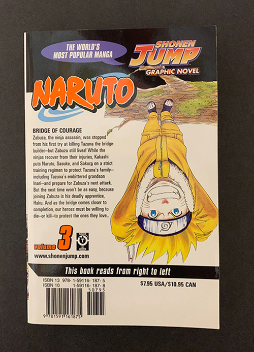 Back of Naruto Volume 3