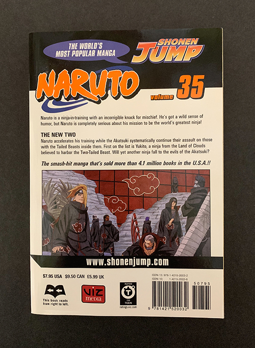 Back of Naruto Volume 35